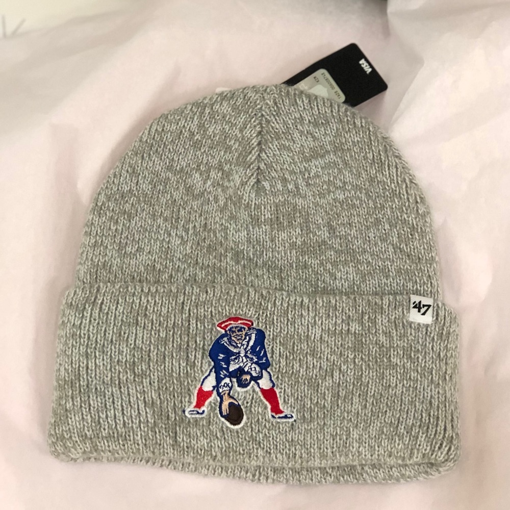 Patriots winter hat throwback logo